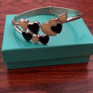 Black and Cream Hearts Bracelet